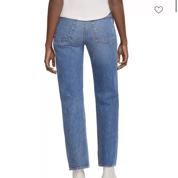 AGOLDE 90's Pinch Waist High Rise Straight Leg Jeans in Navigate in Blue - Picture 2 of 4